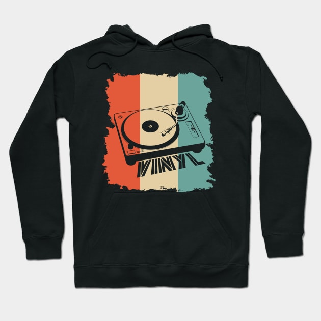 Retro Vintage Vinyl Record Player Hoodie by LefTEE Designs